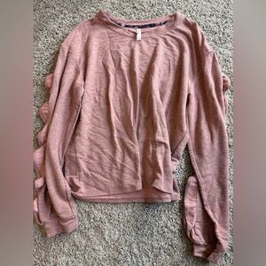 Women's Pink Ruffle Sleeve Top